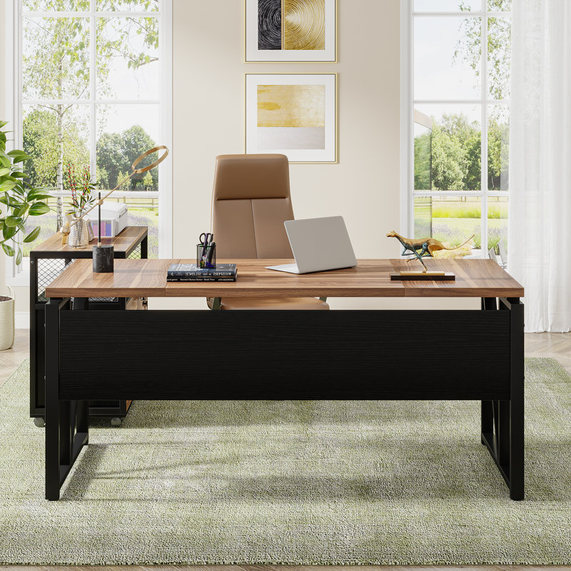 Latitude Run® Lympsham 2 Piece Home Office Executive Desk and Lateral File & Reviews